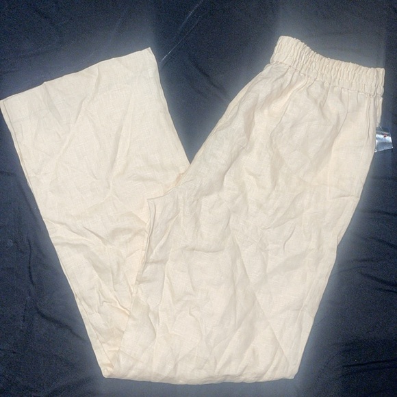 New Guess Marciano Darby Linen Pants Wide Leg Drawstring M - Picture 9 of 10